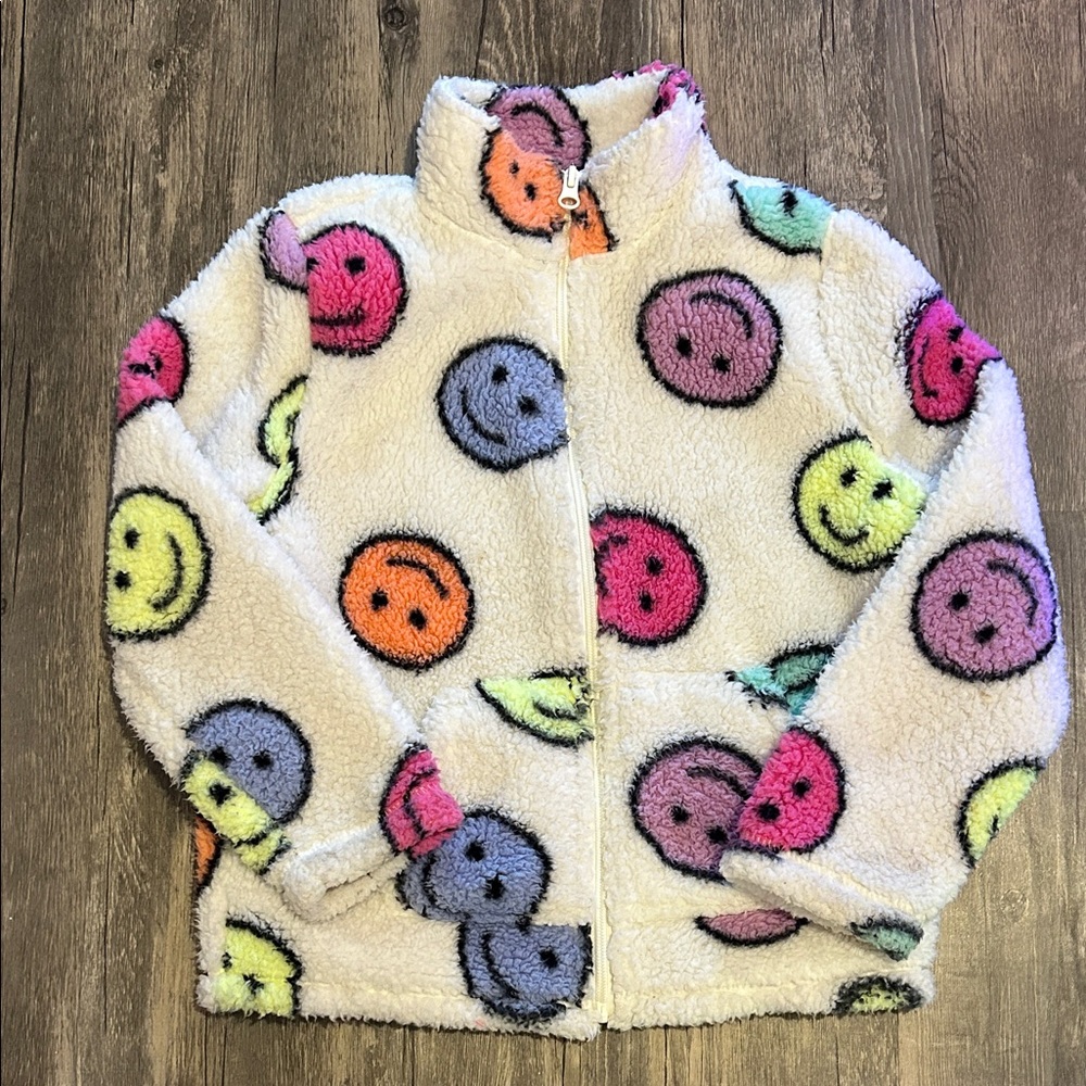 Sherpa smiley jacket size 7/8 girls